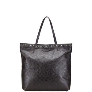 Gucci horsebit studded tote bag shoulder brown